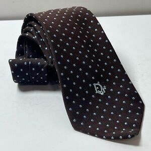 Vintage Dior Classic Navy Tie with Elegant Design Embroidered Collectible